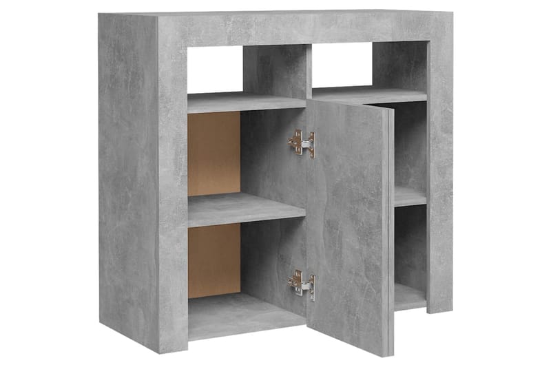 Skjenk med LED-lys betonggrå 80x35x75 cm - Grå - Oppbevaring - Oppbevaringsmøbler - Sideboard & skjenker