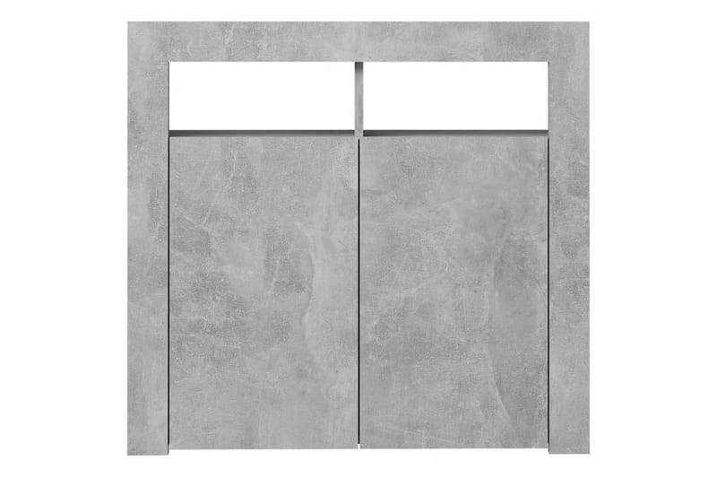 Skjenk med LED-lys betonggrå 80x35x75 cm - Grå - Oppbevaring - Oppbevaringsmøbler - Sideboard & skjenker