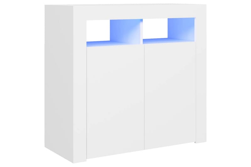 Skjenk med LED-lys hvit 80x35x75 cm - Hvit - Oppbevaring - Oppbevaringsmøbler - Sideboard & skjenker