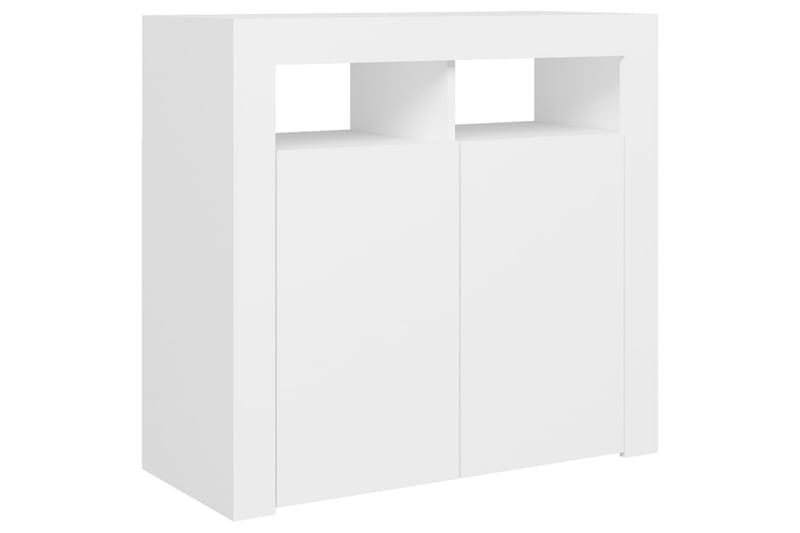 Skjenk med LED-lys hvit 80x35x75 cm - Hvit - Oppbevaring - Oppbevaringsmøbler - Sideboard & skjenker