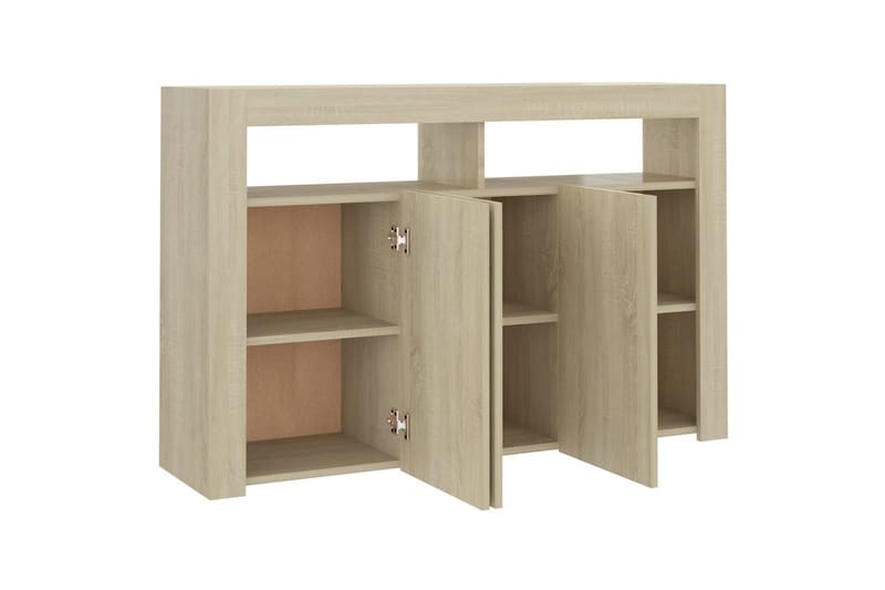 Skjenk med LED-lys sonoma eik 115,5x30x75 cm - Brun - Oppbevaring - Oppbevaringsmøbler - Sideboard & skjenker