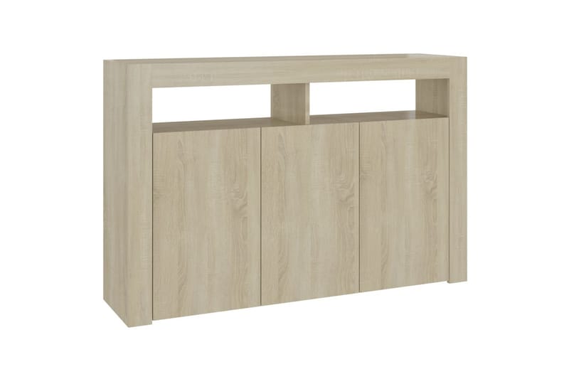 Skjenk med LED-lys sonoma eik 115,5x30x75 cm - Brun - Oppbevaring - Oppbevaringsmøbler - Sideboard & skjenker