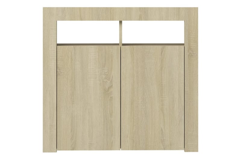 Skjenk med LED-lys sonoma eik 80x35x75 cm - Brun - Oppbevaring - Oppbevaringsmøbler - Sideboard & skjenker