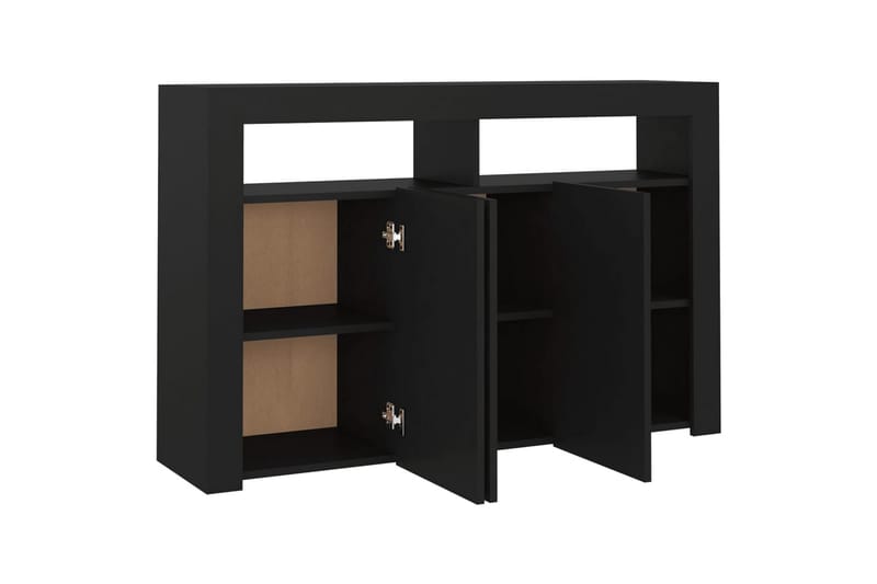 Skjenk med LED-lys svart 115,5x30x75 cm - Svart - Oppbevaring - Oppbevaringsmøbler - Sideboard & skjenker