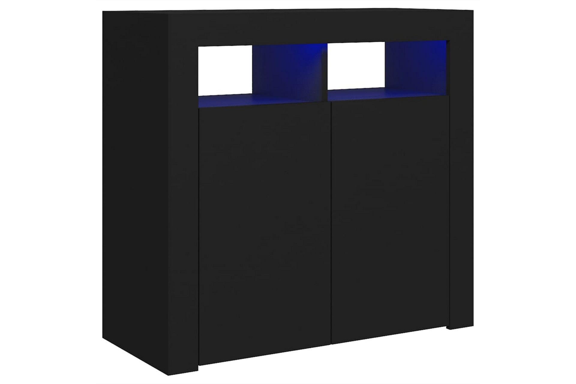 Skjenk med LED-lys svart 80x35x75 cm - Svart - Oppbevaring - Oppbevaringsmøbler - Sideboard & skjenker