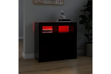 Skjenk med LED-lys svart 80x35x75 cm - Svart - Oppbevaring - Oppbevaringsmøbler - Sideboard & skjenker