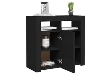 Skjenk med LED-lys svart 80x35x75 cm - Svart - Oppbevaring - Oppbevaringsmøbler - Sideboard & skjenker