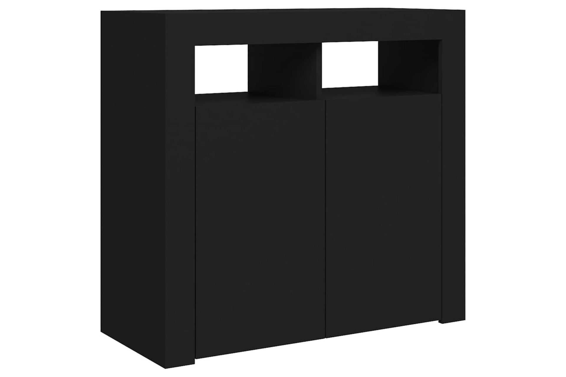 Skjenk med LED-lys svart 80x35x75 cm - Svart - Oppbevaring - Oppbevaringsmøbler - Sideboard & skjenker