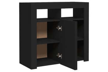 Skjenk med LED-lys svart 80x35x75 cm - Svart - Oppbevaring - Oppbevaringsmøbler - Sideboard & skjenker