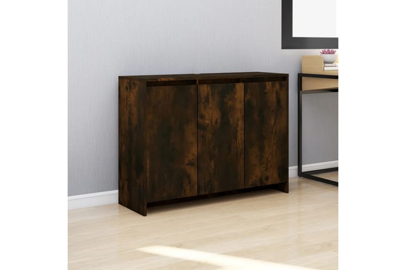 Skjenk røkt eik 102x33x75 cm sponplate - Brun - Sideboard & skjenker