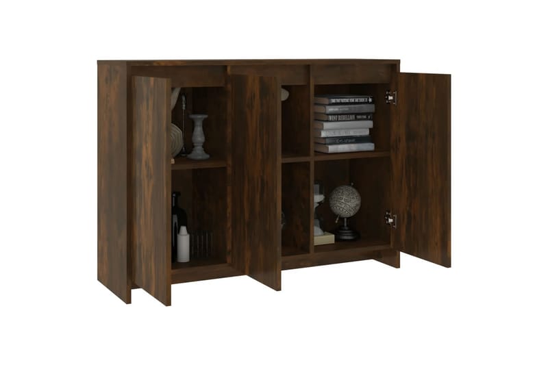 Skjenk røkt eik 102x33x75 cm sponplate - Brun - Sideboard & skjenker