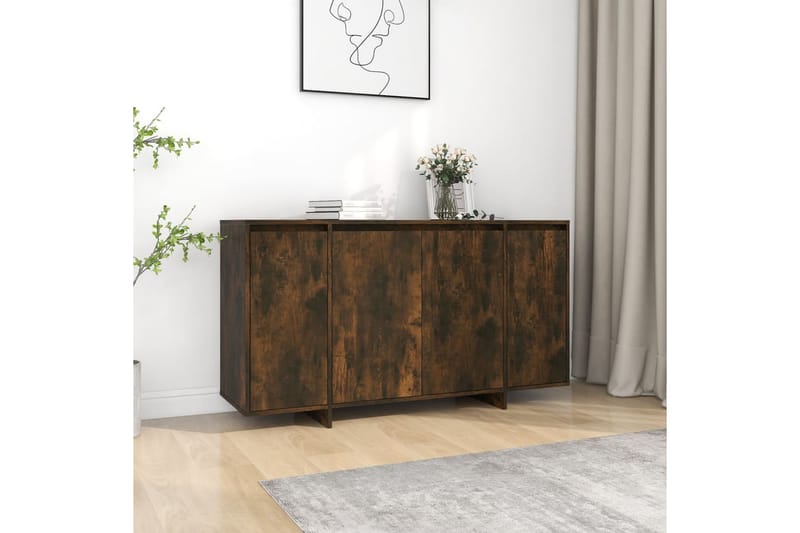 Skjenk røkt eik 135x41x75 cm sponplate - Brun - Sideboard & skjenker