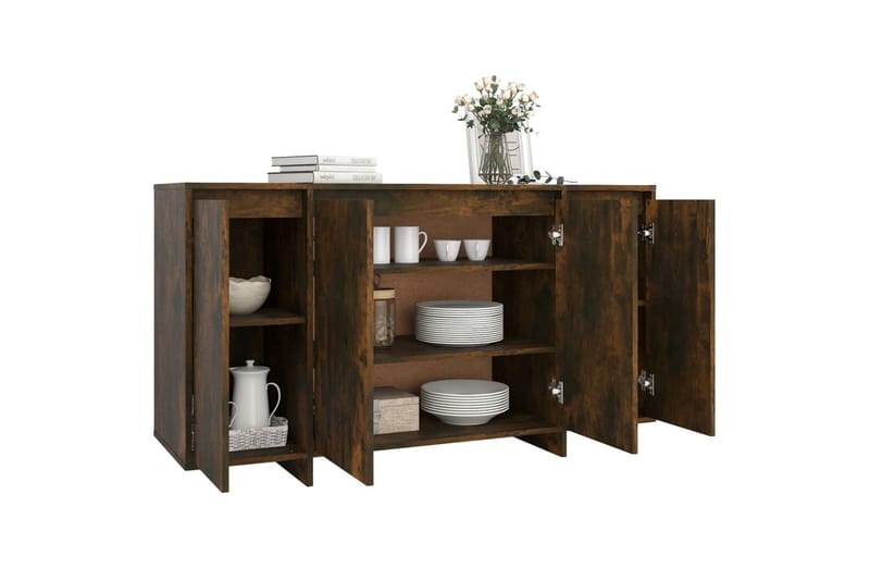 Skjenk røkt eik 135x41x75 cm sponplate - Brun - Oppbevaring - Oppbevaringsmøbler - Sideboard & skjenker