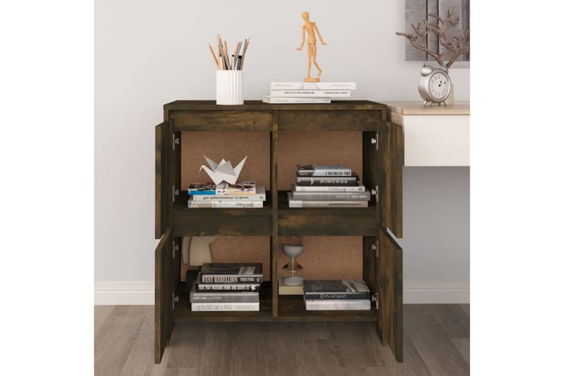 Skjenk røkt eik 70x41x75 cm sponplate - Brun - Oppbevaring - Oppbevaringsmøbler - Sideboard & skjenker