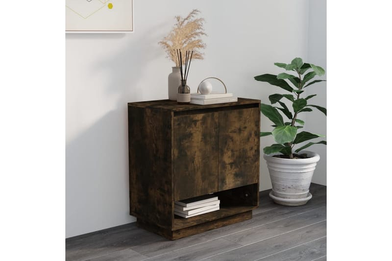 Skjenk røkt eik 70x41x75 cm sponplate - Brun - Oppbevaring - Oppbevaringsmøbler - Sideboard & skjenker