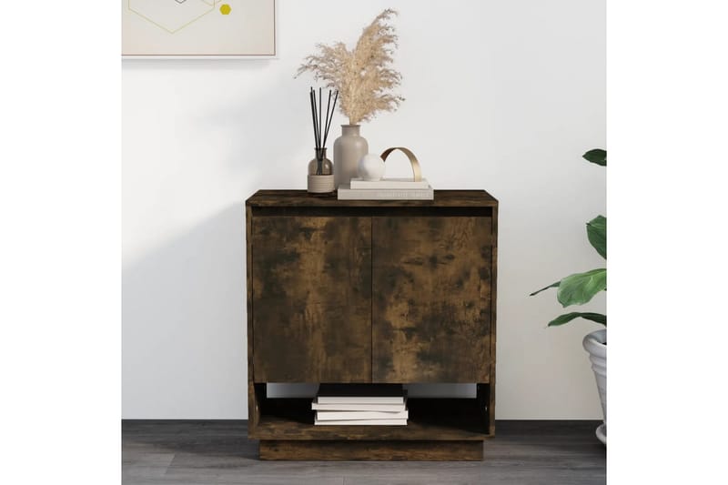 Skjenk røkt eik 70x41x75 cm sponplate - Brun - Sideboard & skjenker