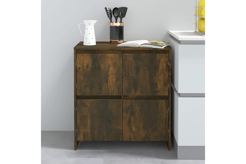 Skjenk røkt eik 70x41x75 cm sponplate - Brun - Sideboard & skjenker