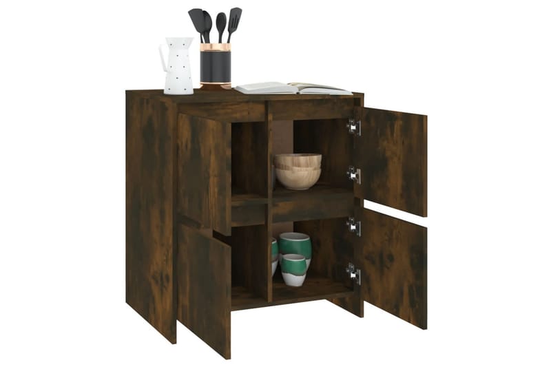 Skjenk røkt eik 70x41x75 cm sponplate - Brun - Oppbevaring - Oppbevaringsmøbler - Sideboard & skjenker
