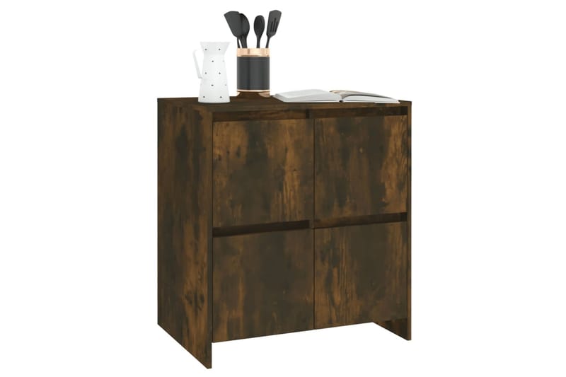 Skjenk røkt eik 70x41x75 cm sponplate - Brun - Sideboard & skjenker