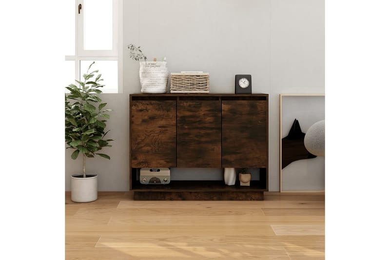 Skjenk røkt eik 97x31x75 cm sponplate - Brun - Oppbevaring - Oppbevaringsmøbler - Sideboard & skjenker