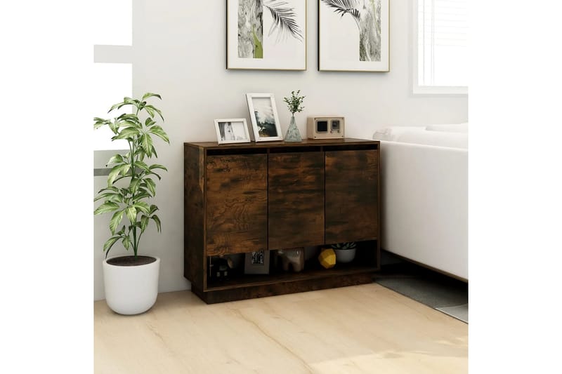 Skjenk røkt eik 97x31x75 cm sponplate - Brun - Oppbevaring - Oppbevaringsmøbler - Sideboard & skjenker