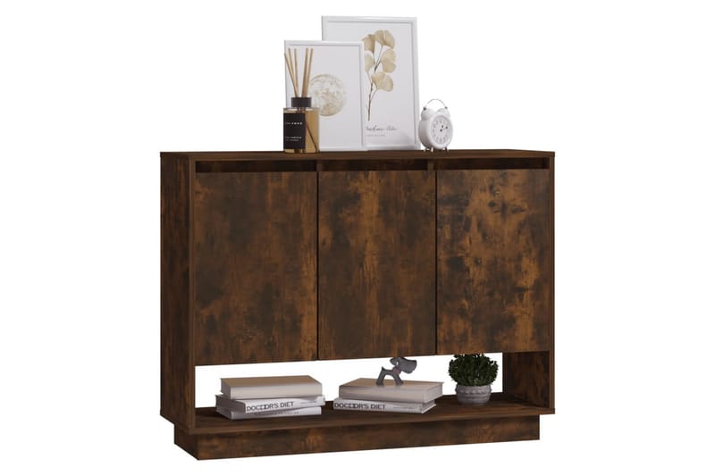 Skjenk røkt eik 97x31x75 cm sponplate - Brun - Oppbevaring - Oppbevaringsmøbler - Sideboard & skjenker