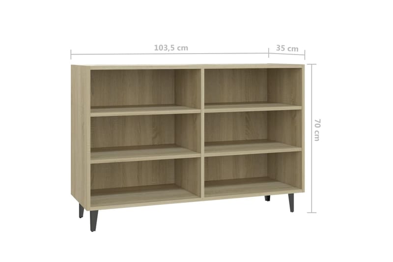 Skjenk sonoma eik 103,5x35x70 cm sponplate - Brun - Oppbevaring - Oppbevaringsmøbler - Sideboard & skjenker