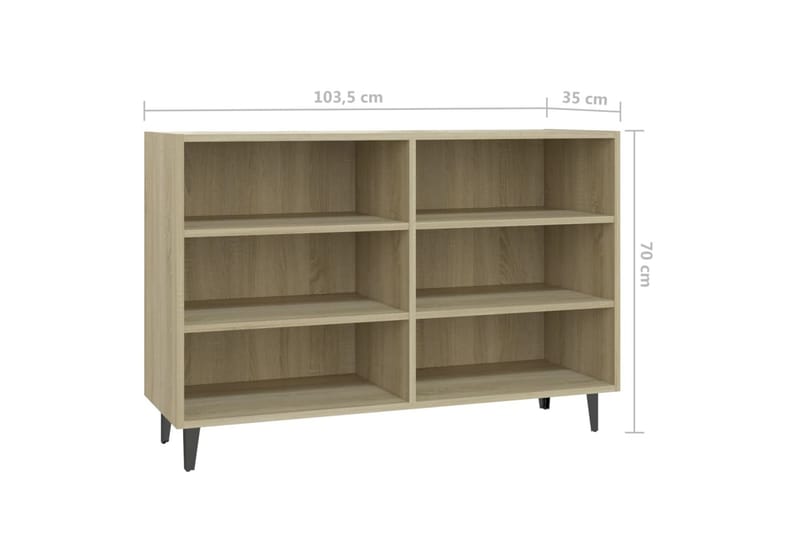 Skjenk sonoma eik 103,5x35x70 cm sponplate - Brun - Sideboard & skjenker