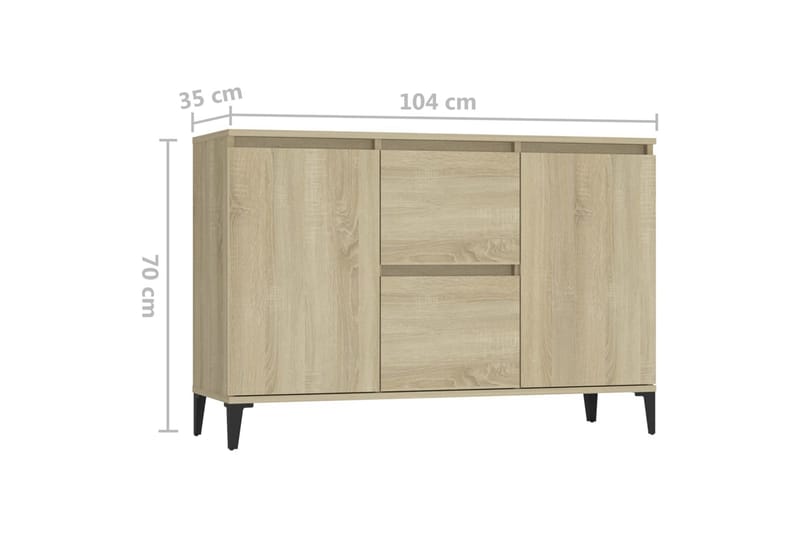 Skjenk sonoma eik 104x35x70 cm sponplate - Brun - Oppbevaring - Oppbevaringsmøbler - Sideboard & skjenker