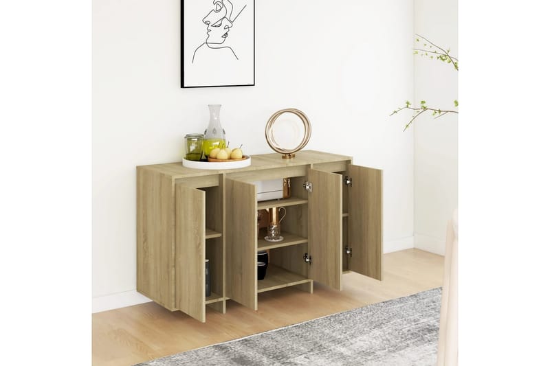 Skjenk sonoma eik 120x41x75 cm sponplate - Beige - Oppbevaring - Oppbevaringsmøbler - Sideboard & skjenker
