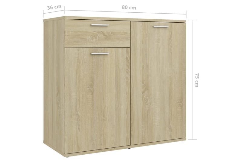 Skjenk sonoma eik 160x36x75 cm sponplate - Brun - Oppbevaring - Oppbevaringsmøbler - Sideboard & skjenker