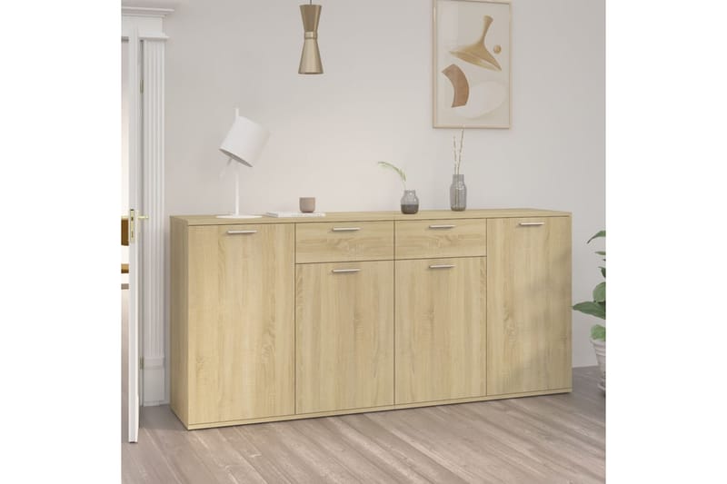 Skjenk sonoma eik 160x36x75 cm sponplate - Brun - Oppbevaring - Oppbevaringsmøbler - Sideboard & skjenker