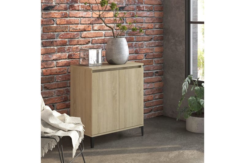 Skjenk sonoma eik 60x35x70 cm sponplate - Brun - Sideboard & skjenker