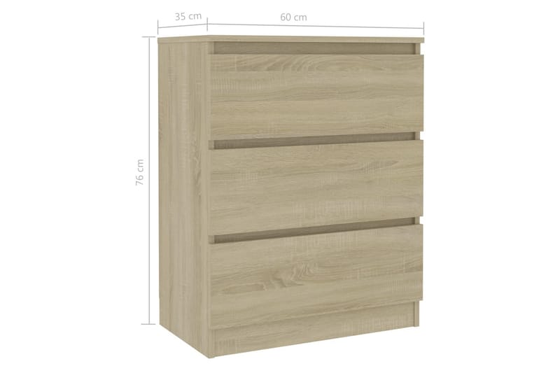 Skjenk sonoma eik 60x35x76 cm sponplate - Brun - Sideboard & skjenker