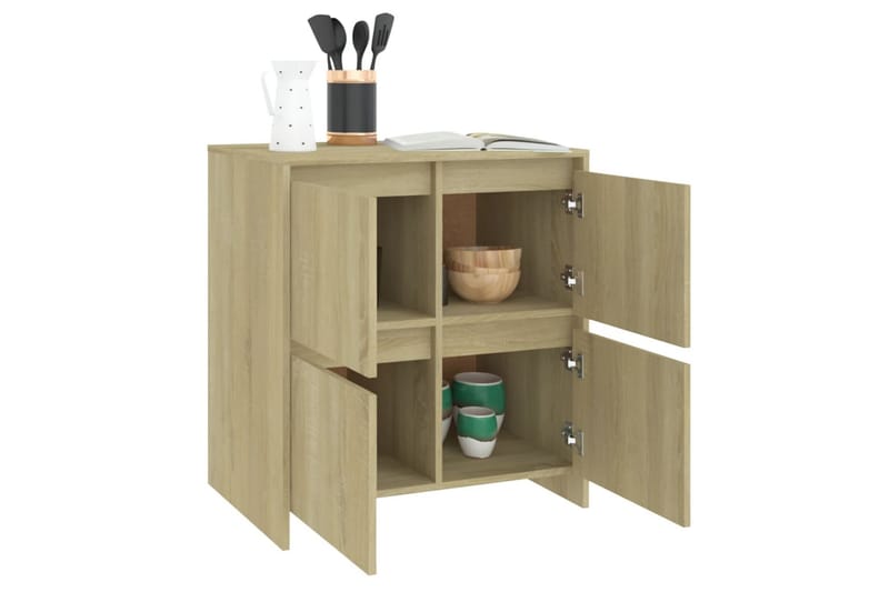 Skjenk sonoma eik 70x41x75 cm sponplate - Brun - Sideboard & skjenker