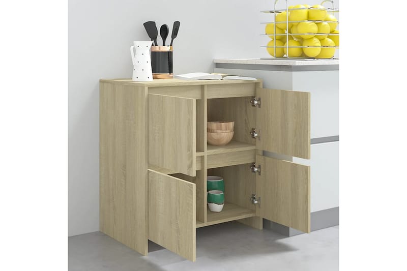 Skjenk sonoma eik 70x41x75 cm sponplate - Brun - Sideboard & skjenker