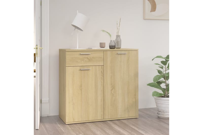 Skjenk sonoma eik 80x36x75 cm sponplate - Brun - Oppbevaring - Oppbevaringsmøbler - Sideboard & skjenker