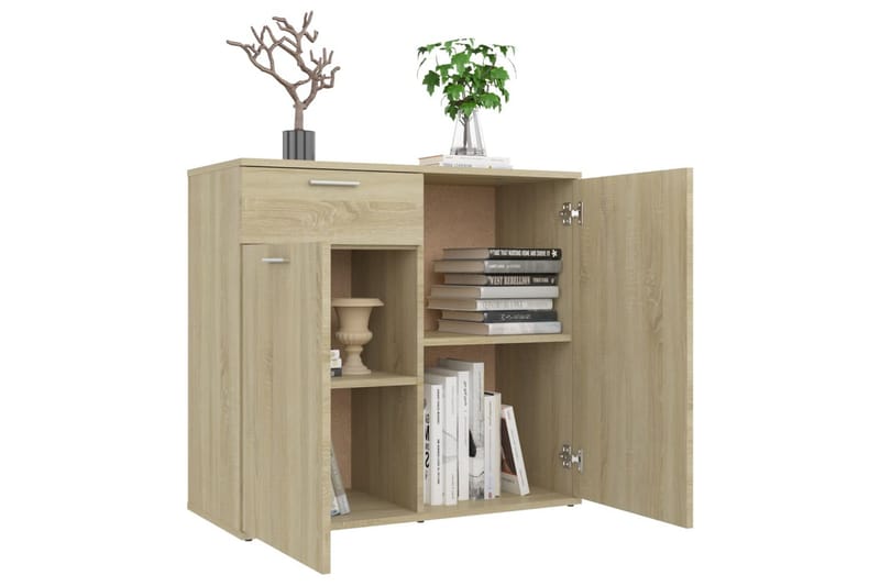 Skjenk sonoma eik 80x36x75 cm sponplate - Brun - Oppbevaring - Oppbevaringsmøbler - Sideboard & skjenker