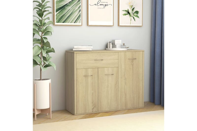 Skjenk sonoma eik 88x30x70 cm sponplate - Oppbevaring - Oppbevaringsmøbler - Sideboard & skjenker