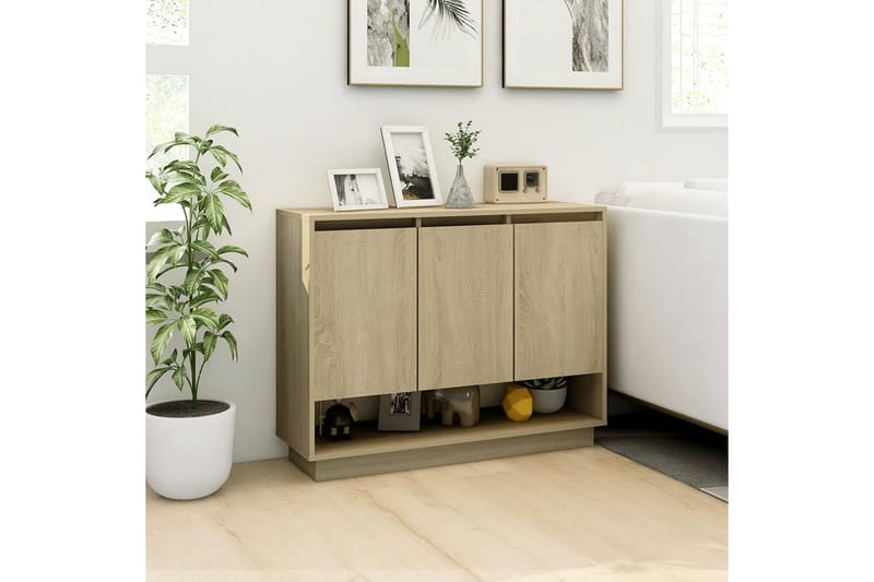 Skjenk sonoma eik 97x31x75 cm sponplate - Beige - Sideboard & skjenker