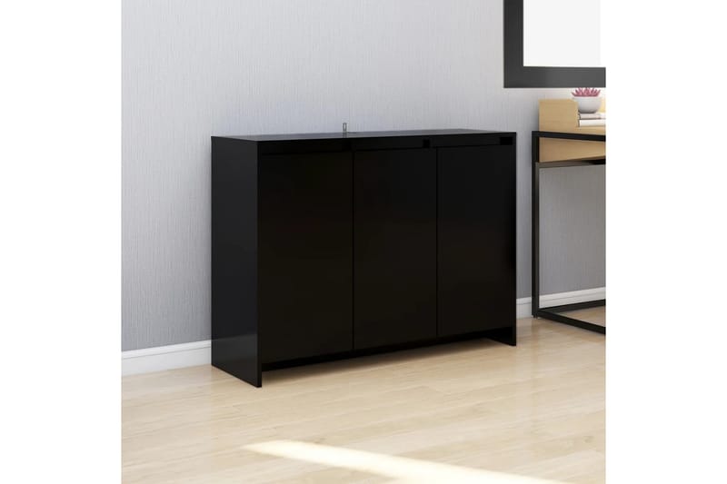 Skjenk svart 102x33x75 cm sponplate - Svart - Oppbevaring - Oppbevaringsmøbler - Sideboard & skjenker