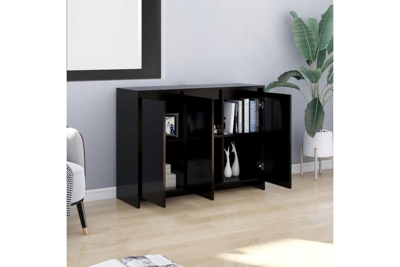 Skjenk svart 102x33x75 cm sponplate - Svart - Oppbevaring - Oppbevaringsmøbler - Sideboard & skjenker