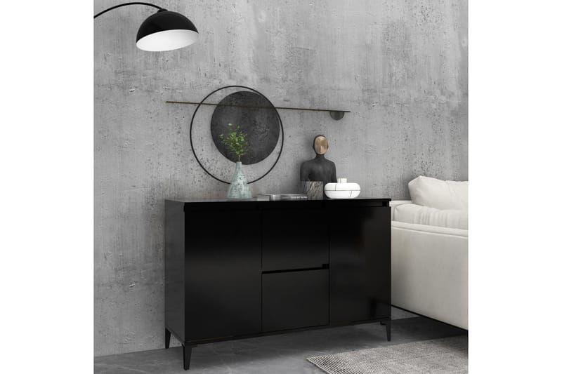 Skjenk svart 104x35x70 cm sponplate - Svart - Oppbevaring - Oppbevaringsmøbler - Sideboard & skjenker
