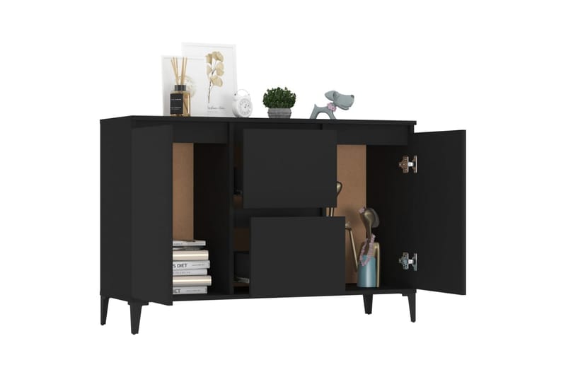 Skjenk svart 104x35x70 cm sponplate - Svart - Oppbevaring - Oppbevaringsmøbler - Sideboard & skjenker