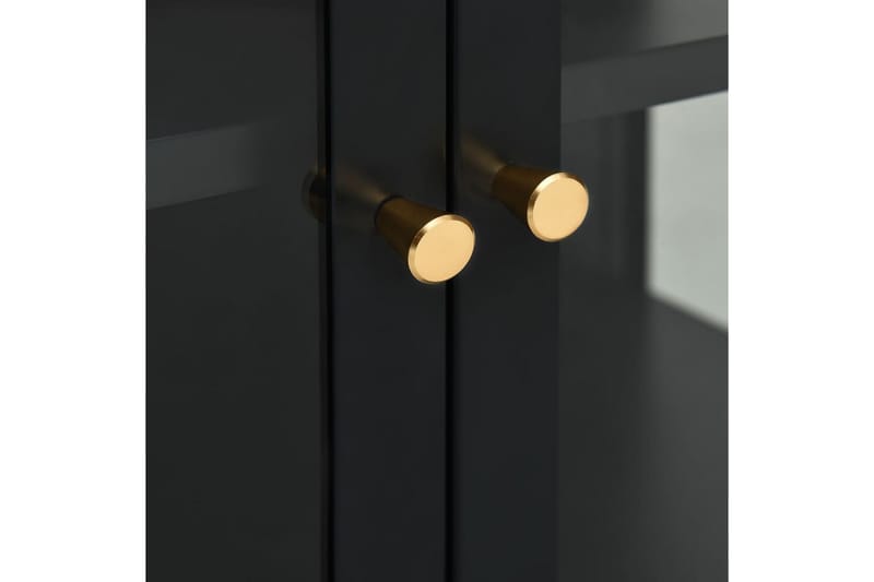 Skjenk svart 105x35x70 cm stål og glass - Svart - Oppbevaring - Oppbevaringsmøbler - Sideboard & skjenker