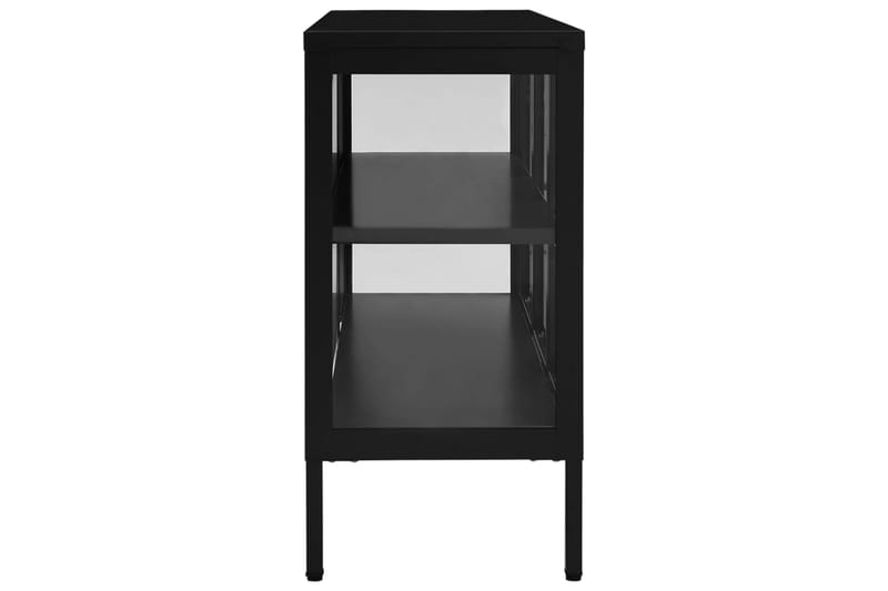 Skjenk svart 105x35x70 cm stål og glass - Svart - Oppbevaring - Oppbevaringsmøbler - Sideboard & skjenker