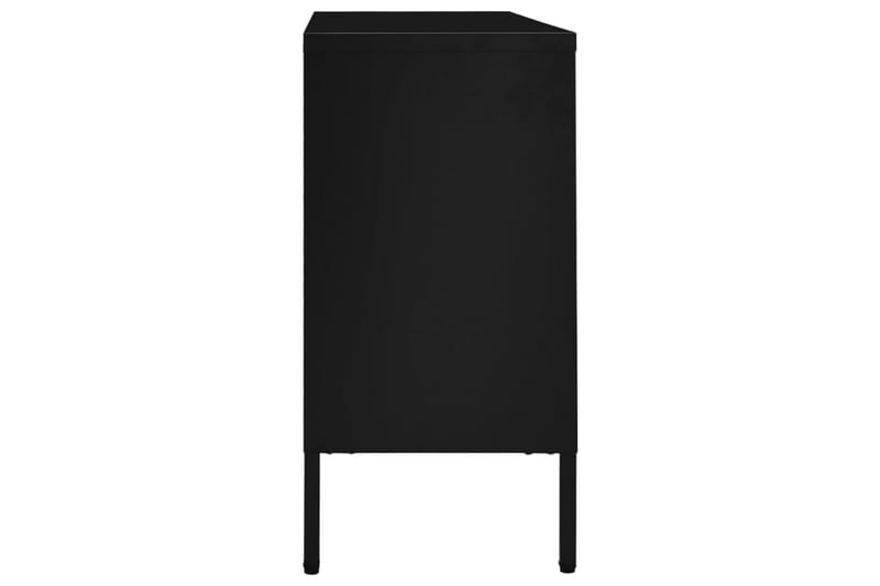 Skjenk svart 105x35x70 cm stål og herdet glass - Svart - Oppbevaring - Oppbevaringsmøbler - Sideboard & skjenker