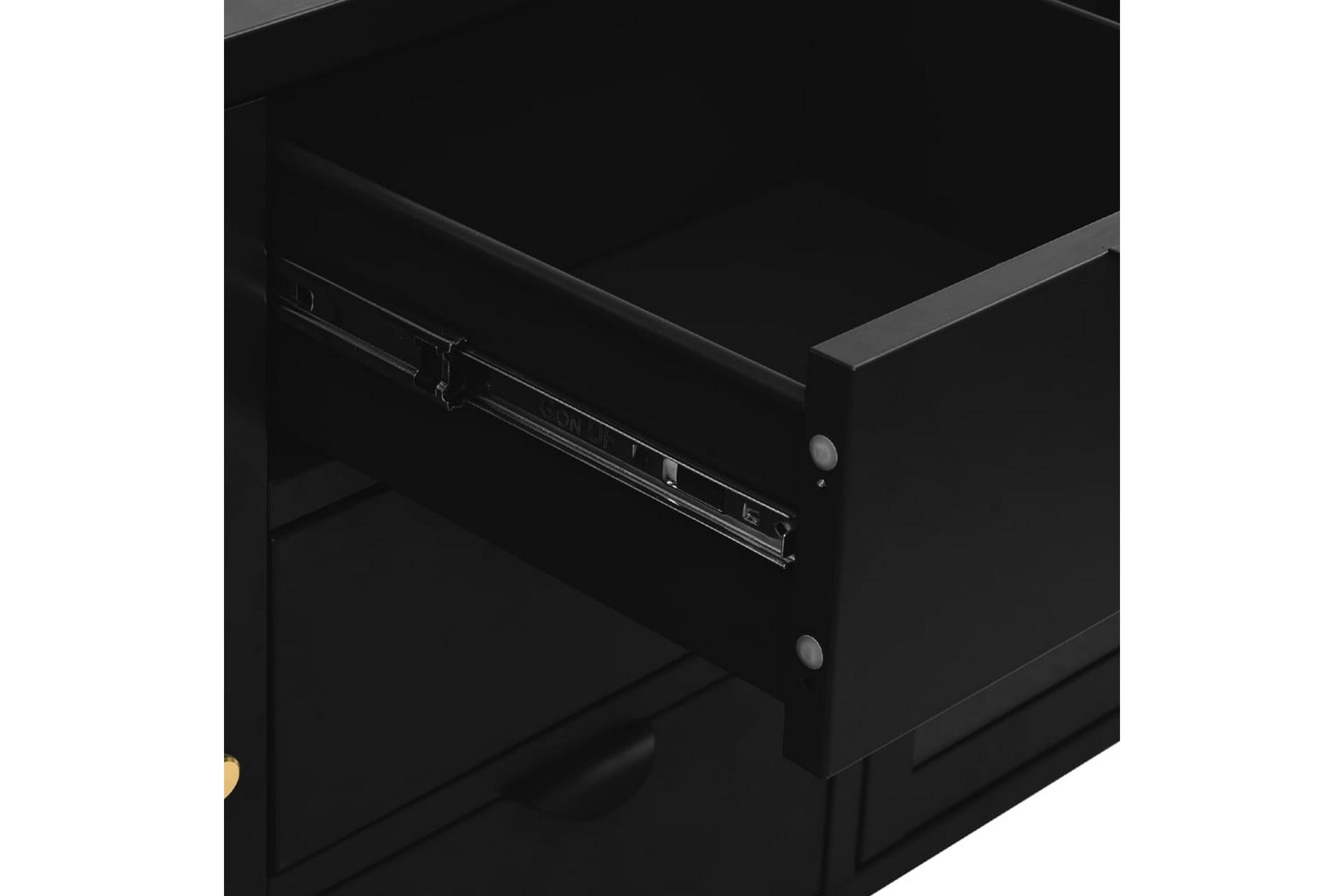 Skjenk svart 105x35x70 cm stål og herdet glass - Svart - Oppbevaring - Oppbevaringsmøbler - Sideboard & skjenker