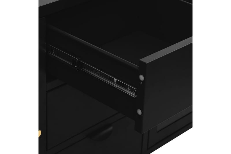 Skjenk svart 105x35x70 cm stål og herdet glass - Svart - Oppbevaring - Oppbevaringsmøbler - Sideboard & skjenker