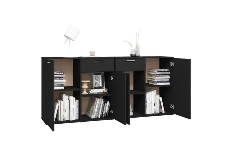 Skjenk svart 160x36x75 cm sponplate - Svart - Oppbevaring - Oppbevaringsmøbler - Sideboard & skjenker